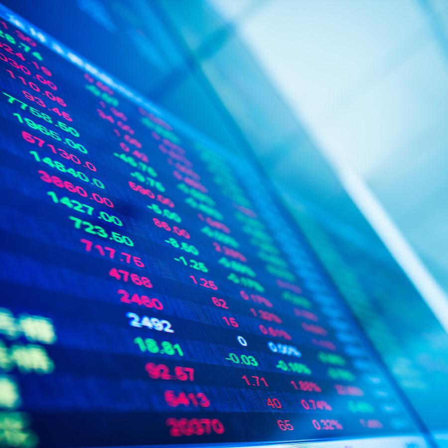 screen with stock prices - finance pavia